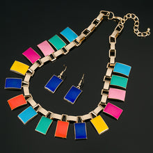 Load image into Gallery viewer, Statement Costume Necklace and Earrings Jewellery Set for Women Girls