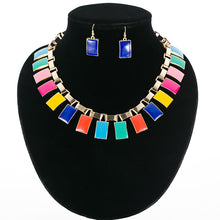 Load image into Gallery viewer, Statement Costume Necklace and Earrings Jewellery Set for Women Girls