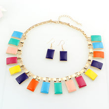 Load image into Gallery viewer, Statement Costume Necklace and Earrings Jewellery Set for Women Girls