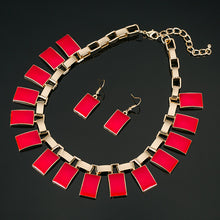 Load image into Gallery viewer, Statement Costume Necklace and Earrings Jewellery Set for Women Girls