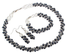 Load image into Gallery viewer, Copy of Women's Crystal Beaded Necklace Earrings Set | Chunky Statement manmade Crystal Beaded Jewellery Set For Women Girls