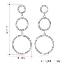 Load image into Gallery viewer, Stunning Triple Hoops Diamante Earrings