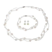 Load image into Gallery viewer, Natural White Freshwater Pearl Jewellery Tri-Set