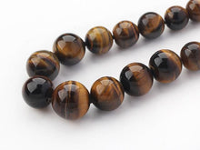 Load image into Gallery viewer, 8-16mm Natural Tiger Eye Gemstone Necklace