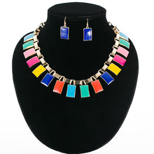 Load image into Gallery viewer, Statement Costume Necklace and Earrings Jewellery Set for Women Girls
