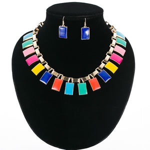 Statement Costume Necklace and Earrings Jewellery Set for Women Girls