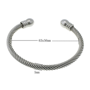 6mm Stainless Steel Torque Bangle for Men