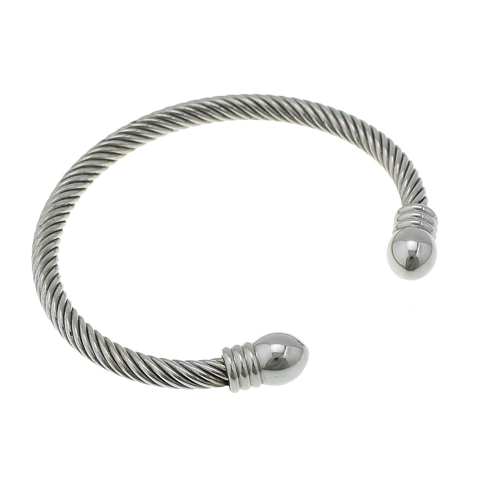 Mens stainless steel outlet torque bangle