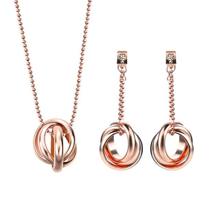 women rose gold jewellery set