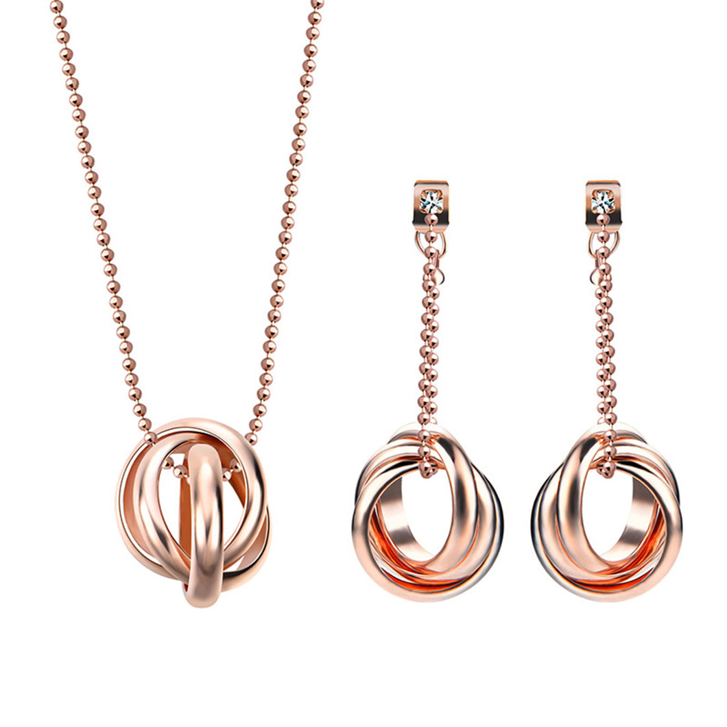 Beautiful Fashion Jewellery Set Gold Plated Necklace and Earrings Set VN Trends