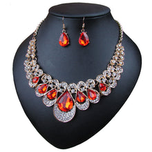 Load image into Gallery viewer, crystal necklace and earring set
