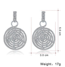 Load image into Gallery viewer, Diamante Crystal Circle Dangle Drop Earrings
