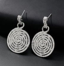Load image into Gallery viewer, Diamante Crystal Circle Dangle Drop Earrings
