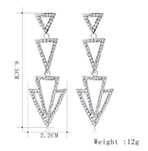 Load image into Gallery viewer, Women&#39;s Statement Triangle Crystal Earrings

