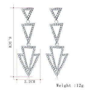 Women's Statement Triangle Crystal Earrings