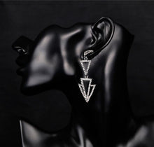 Load image into Gallery viewer, Women&#39;s Statement Triangle Crystal Earrings
