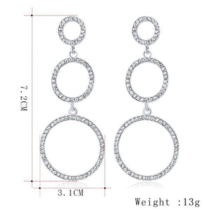 Stunning Triple Hoops Diamante Earrings