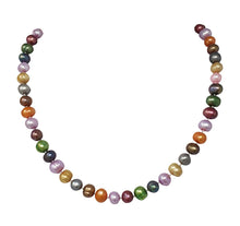 Load image into Gallery viewer, Simple 8-9mm Potato Shape Multi-coloured Pearl Necklace
