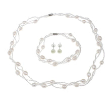 Load image into Gallery viewer, Natural White Freshwater Pearl Jewellery Tri-Set
