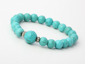 8-12mm Natural Turquoise Beaded Necklace & Bracelet Set
