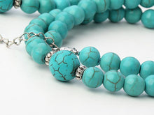Load image into Gallery viewer, 8-12mm Natural Turquoise Beaded Necklace &amp; Bracelet Set
