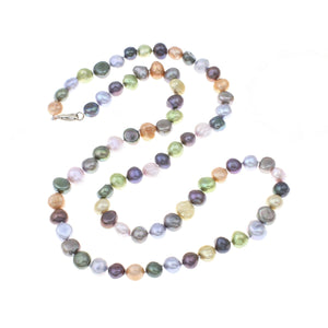 Simple 8-9mm Multi-coloured Pearl Necklace
