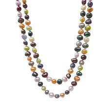 Load image into Gallery viewer, Simple 8-9mm Multi-coloured Pearl Necklace
