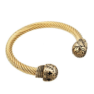 stainless steel skulls bangle for men