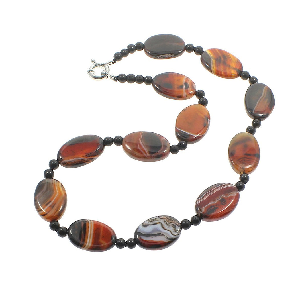 Stunning Fire Agate Gemstone Necklace