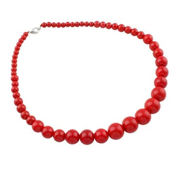 red beaded necklace for women